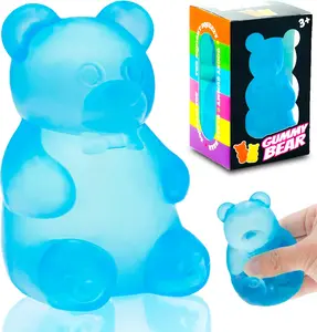 Gummy Bear Toys, Stress Bear Squishy Balls, Sugar Filled Squishy Toys for Kids Stress Relief, High Density Squeeze Balls for Students Calming, Ultra Soft Fidget Toys for Anxiety Relief