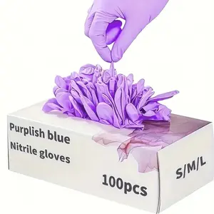 Dark Plum Purple Nitrile Gloves Disposable Heavy-Duty Thickened Food-Grade Kitchen Gloves Waterproof Oil-Proof Household Cleaning Dishwashing Gloves For Women Men Cooking Washing Gardening
