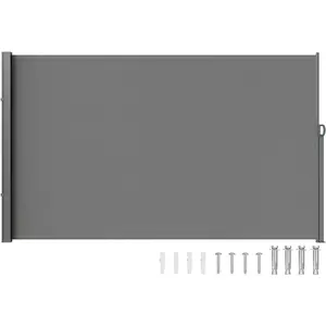 TikTokShopBlackFridayVEVOR Retractable Side Awning, 71''x 138'' Outdoor Privacy Screen, 180g Polyester Water-Proof Retractable Patio Screen, UV 30+ Room Divider Wind Screen for Patio, Backyard, Balcony, Gray