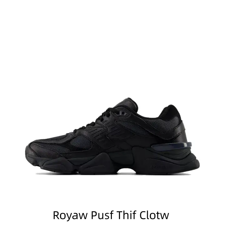 Triple Black Mesh Suede Chunky Dad Collectible Sneakers Hidden Tonal Side Logo Sculpted Massive Multi-layer Midsole Dark Translucent Heel Accent Stealth All-black Retro Street Hobby Display Lifestyle Footwear