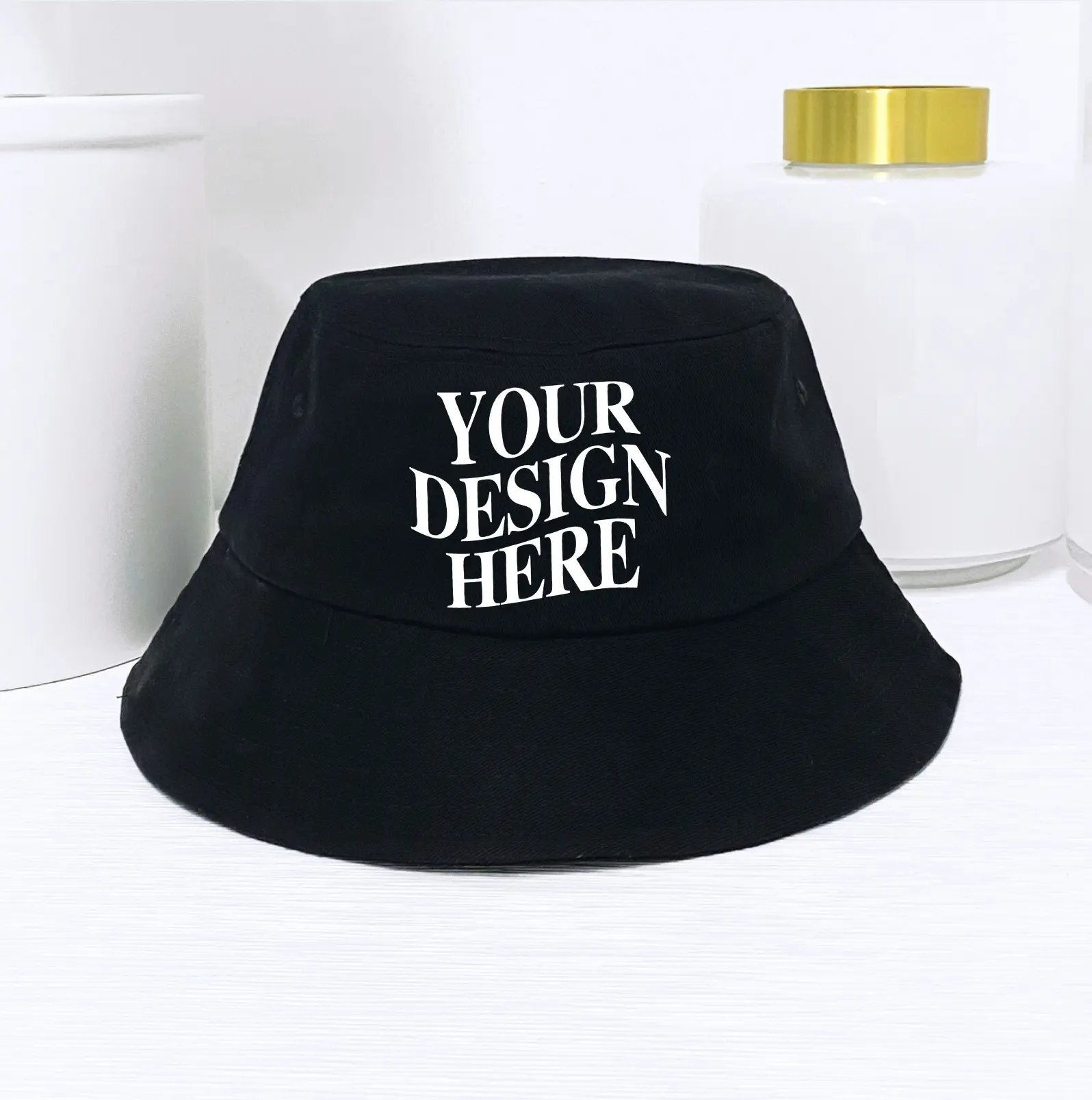 Custom Bucket Hats 100% Cotton Unisex Personalized Logo Artwork Sun Protection Stylish Comfortable Durable Washable Sunshade