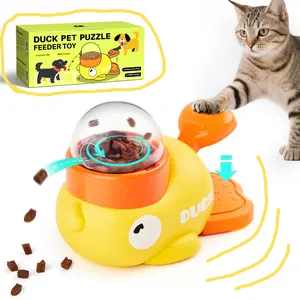 Potaroma Interactive Cat Puzzle Treat Dispenser Toy, Duck-Shaped Food Slow Feeder for Cats and Small Dogs Enrichment, IQ Training and Exercise 8.6 Inches