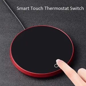 USB Coffee Mug Cup Warmer Milk Tea Water Cup Heating Electric Touch Pad Temperature Adjustable Hot Tea Maker Heater Warmer Aluminum Coasters
