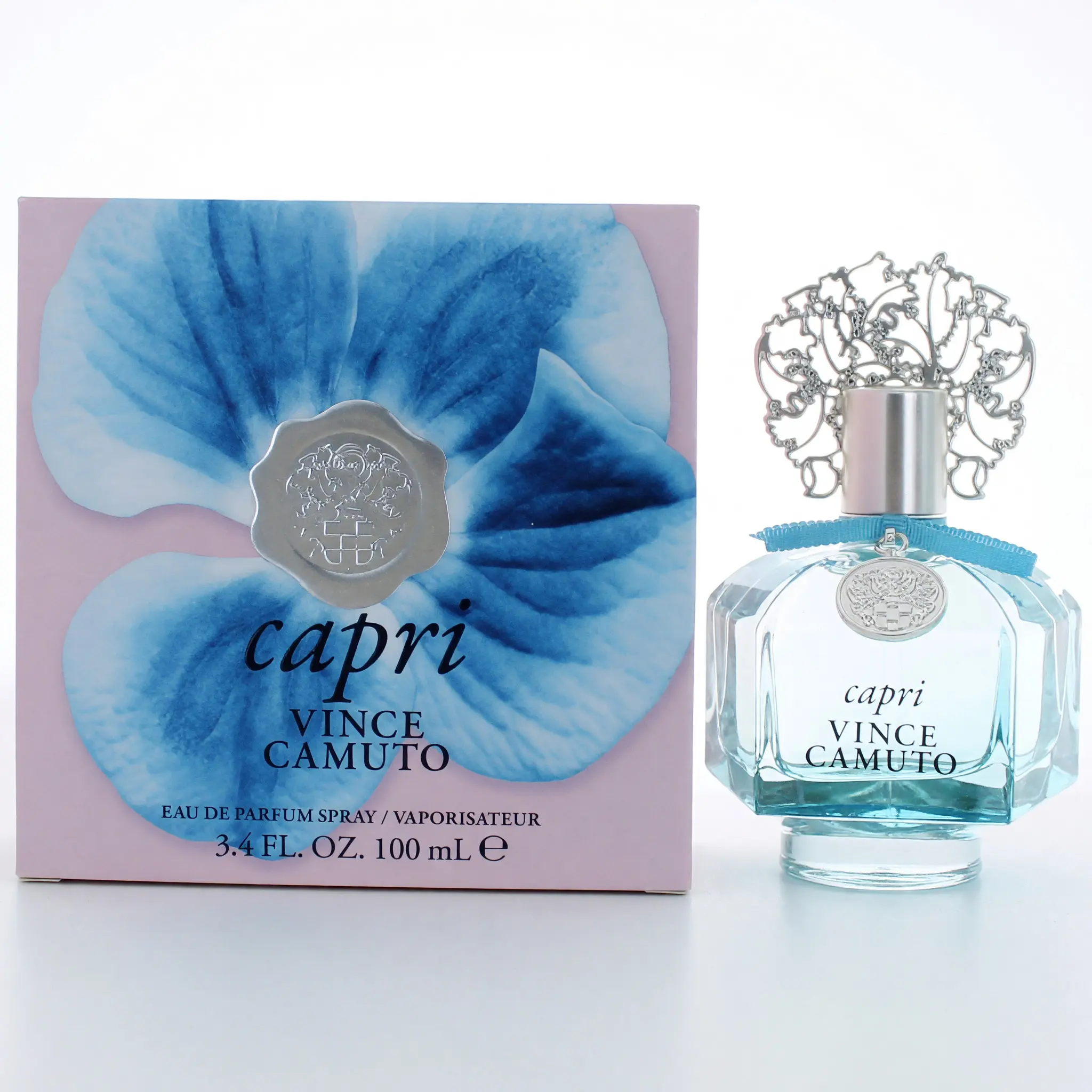 Capri by Vince Camuto Women's Feminine Energy Refreshing Citrus-Floral-Musk EDP Spray with Peach & Vanilla Scents, 3.4 fl oz Musk Vanilla Women's Fragrance, Citrus-Peach, Invigorating, Breezes From The Mediterranean, Pure Musk Women's Fragrance