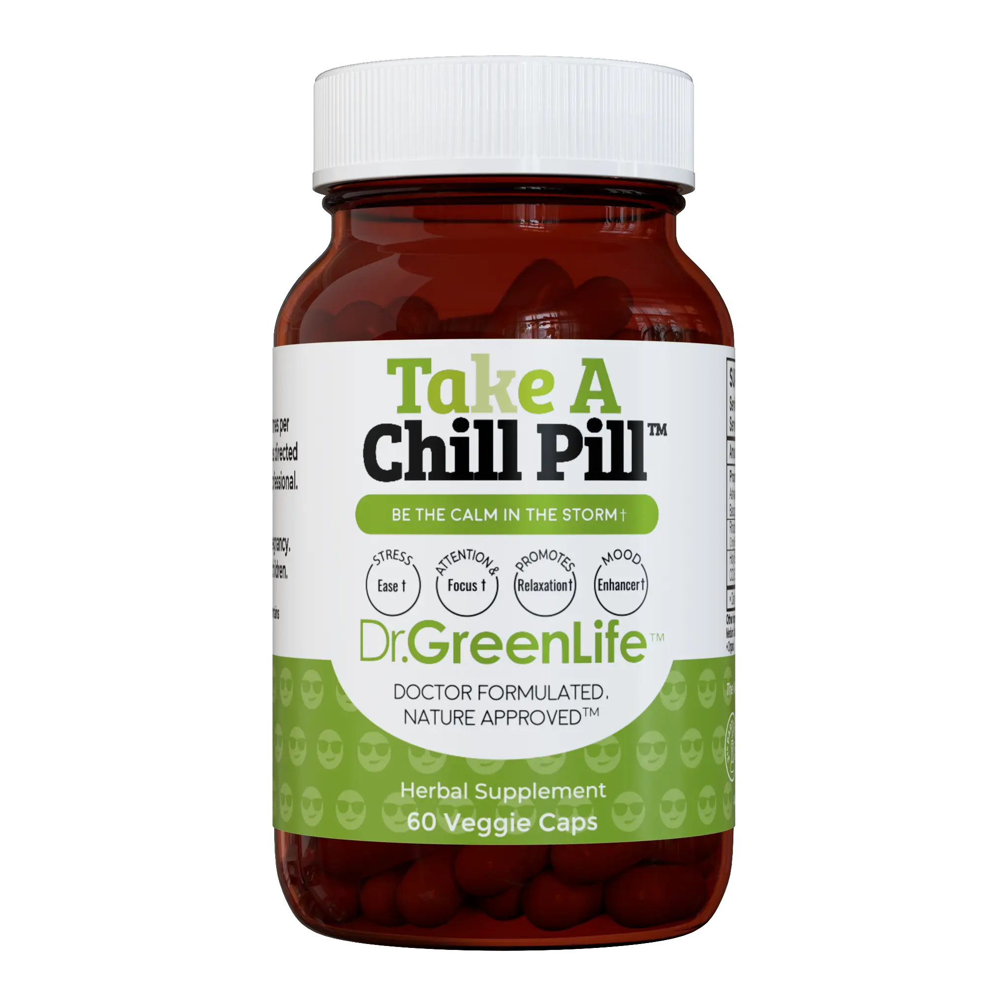 Dr. Green Mom Take A Chill Pill Capsules | Daily Relaxation, Balance & Calm Mind Support | Herbal Wellness Blend