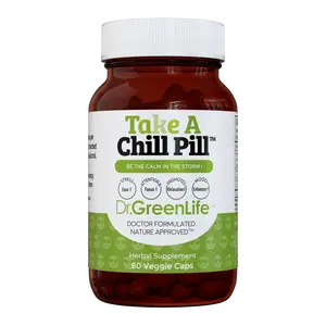 Dr. Green Mom Take A Chill Pill Capsules | Daily Relaxation, Balance & Calm Mind Support | Herbal Wellness Blend