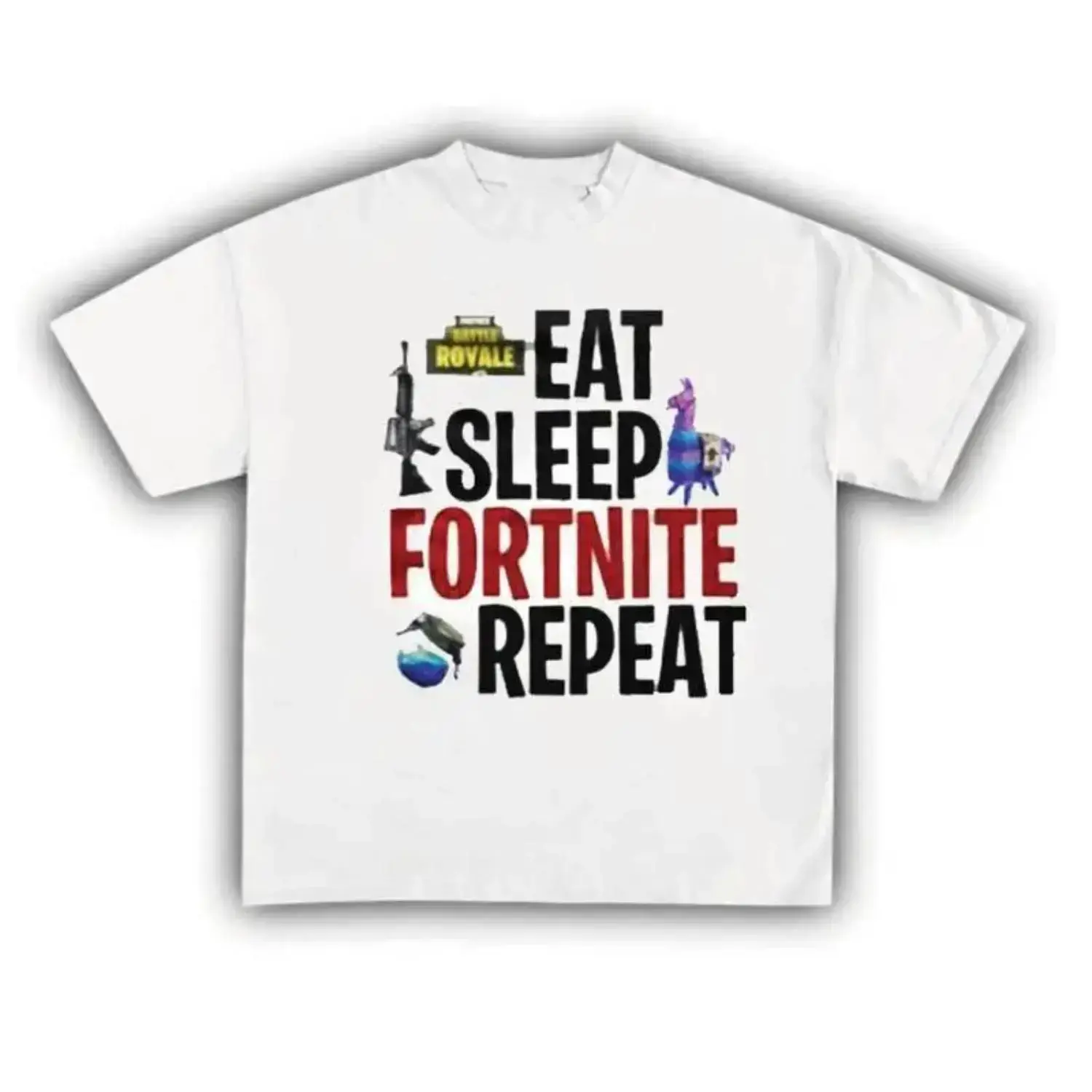 Eat Sleep Fortnite Repeat Graphic T shirt Trendy Unisex Casual Tee Humorous Gift Idea for Men All Sizes