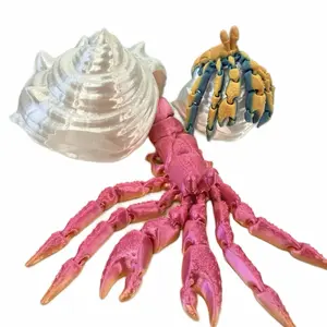 3D Printed Hermit Crab – Poseable Toy & Desk Decor