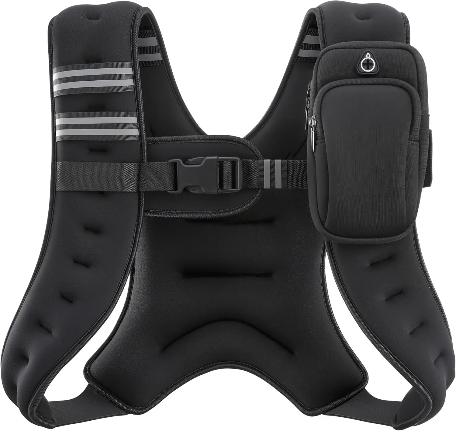 12LB Weighted Vest with Reflective Stripes, Adjustable Workout Vest for Running, Strength Training, Walking, Cardio, Home Gym & Fitness