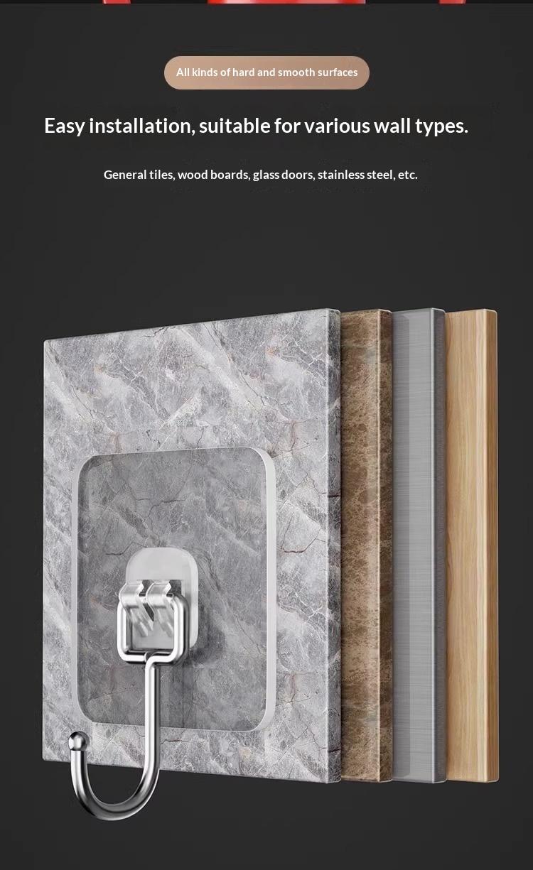 20 pieces per packStrong Adhesive Plastic Hook with Metal Durability – Gold Square Design for Bathroom, Kitchen, and Home Use