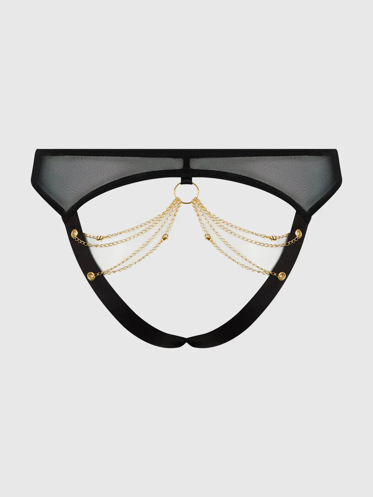 EVE MESH & CHAIN OPEN CAGED BACK HIPSTER