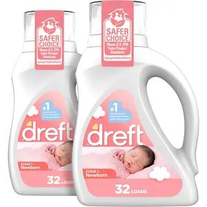 Newborn Baby Liquid Laundry Detergent, Gentle on Sensitive Skin, HE Compatible, 2 pack, 32 loads each
