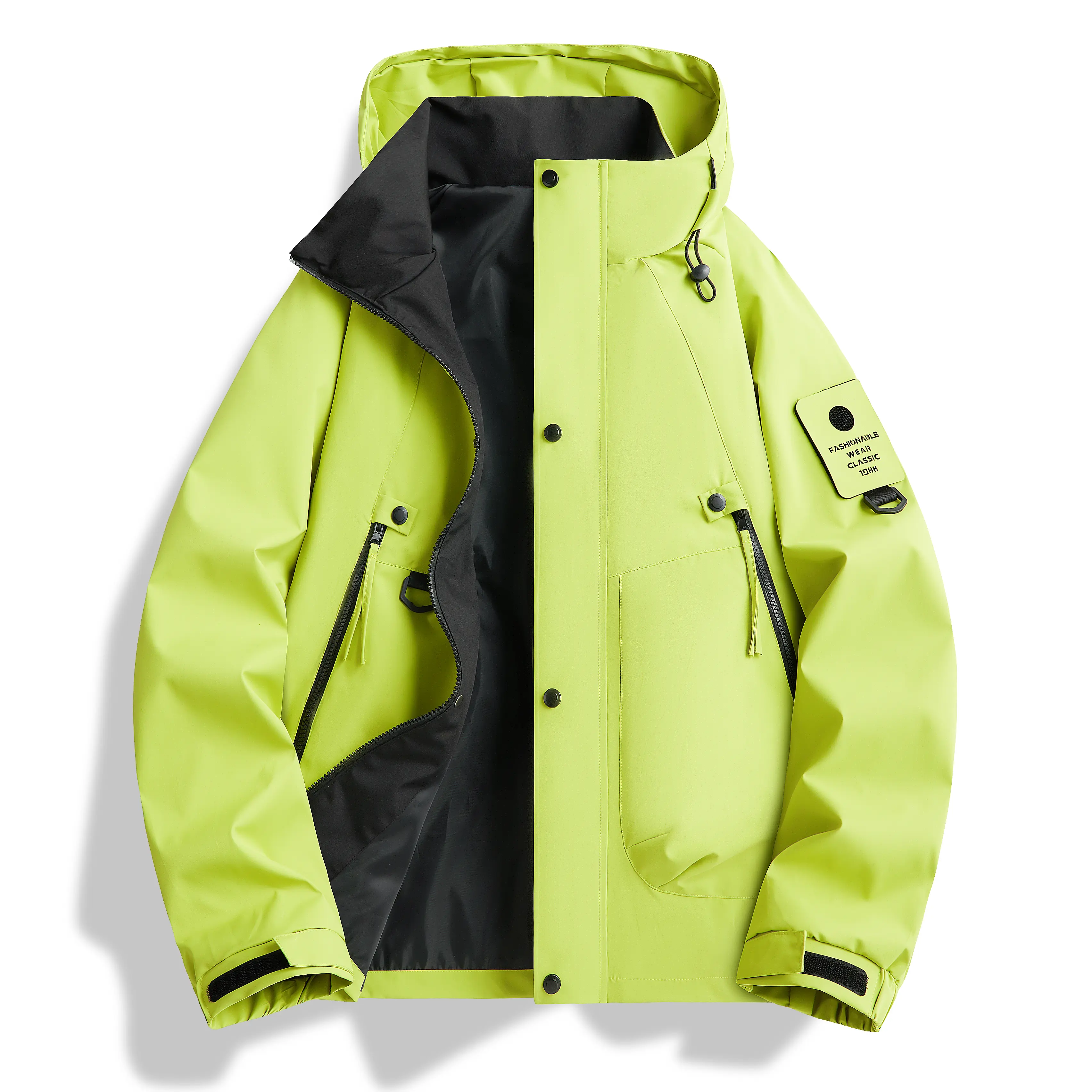 Unisex windproof hooded jacket, workwear outerwear suitable for hiking, camping, and everyday wear