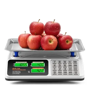Price Computing 88lb/40kg Food with Stainless Platform & Keys, Dual LCD Display Backlight for Meat, Produce, Deli, Farmers Market, Retail