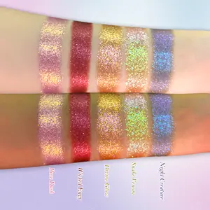 SheenEffect Luxury Eyeshadow Palette - 5 Vibrant Glitter Pigmented Shades for Bold Eye Makeup Looks