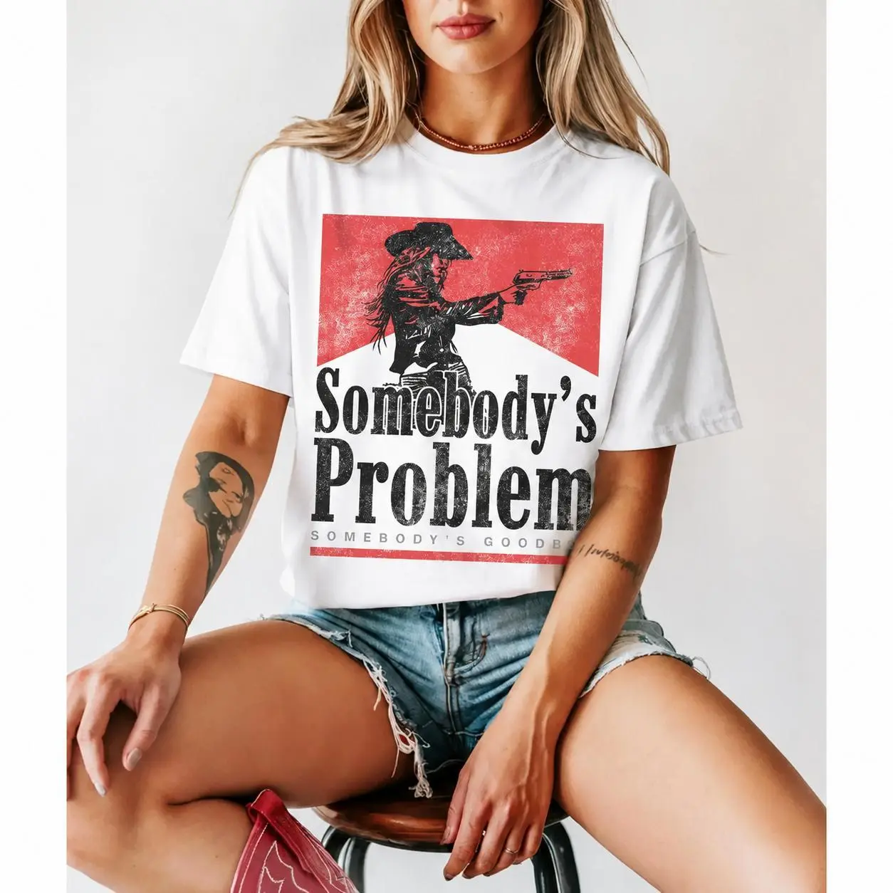 Summer Somebody's Problem Tshirt, Vintage 90s Country Tee, Western TShirt,  Shirt, Country Music Lover Shirt, Country Concert Tee, Smoking, Music Festival graphic tee