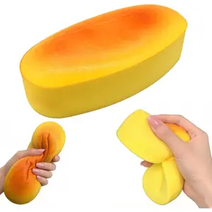 Jumbo Butter Bread Squishy, 7.87 Inch Large Slow Rising Squishies, Giant Cheese Bread Squishy Toy, Soft Sensory Fidget Squeeze Toy, Stress Relief Anxiety Toy for Kids Adults