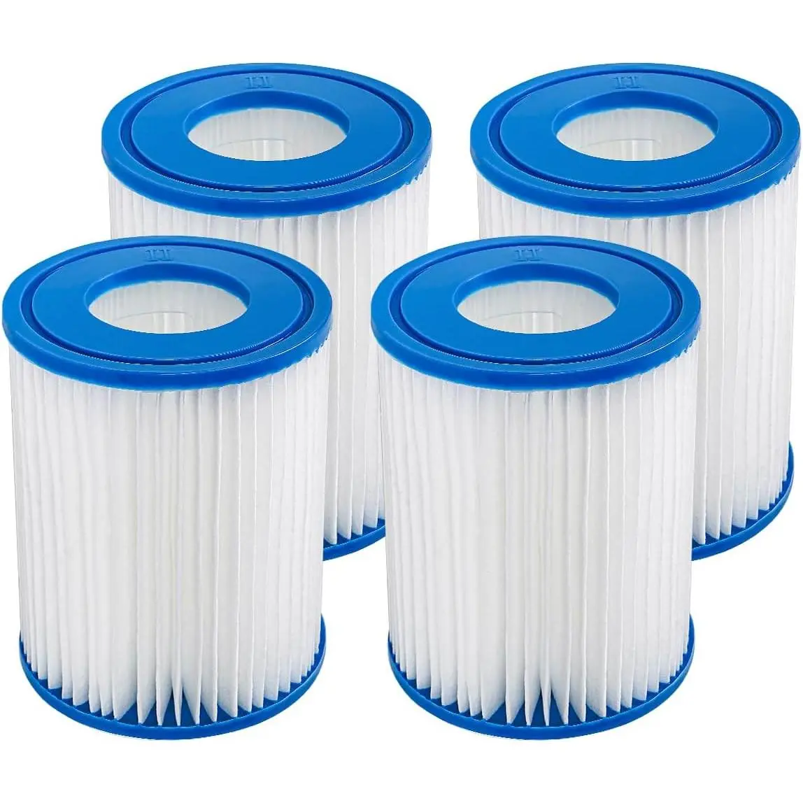 4 Pack Swimming Pool Filter Compatible for  Type II, Replacement Hot Tubs Filter Compatible with Lay Z  Filter Pump