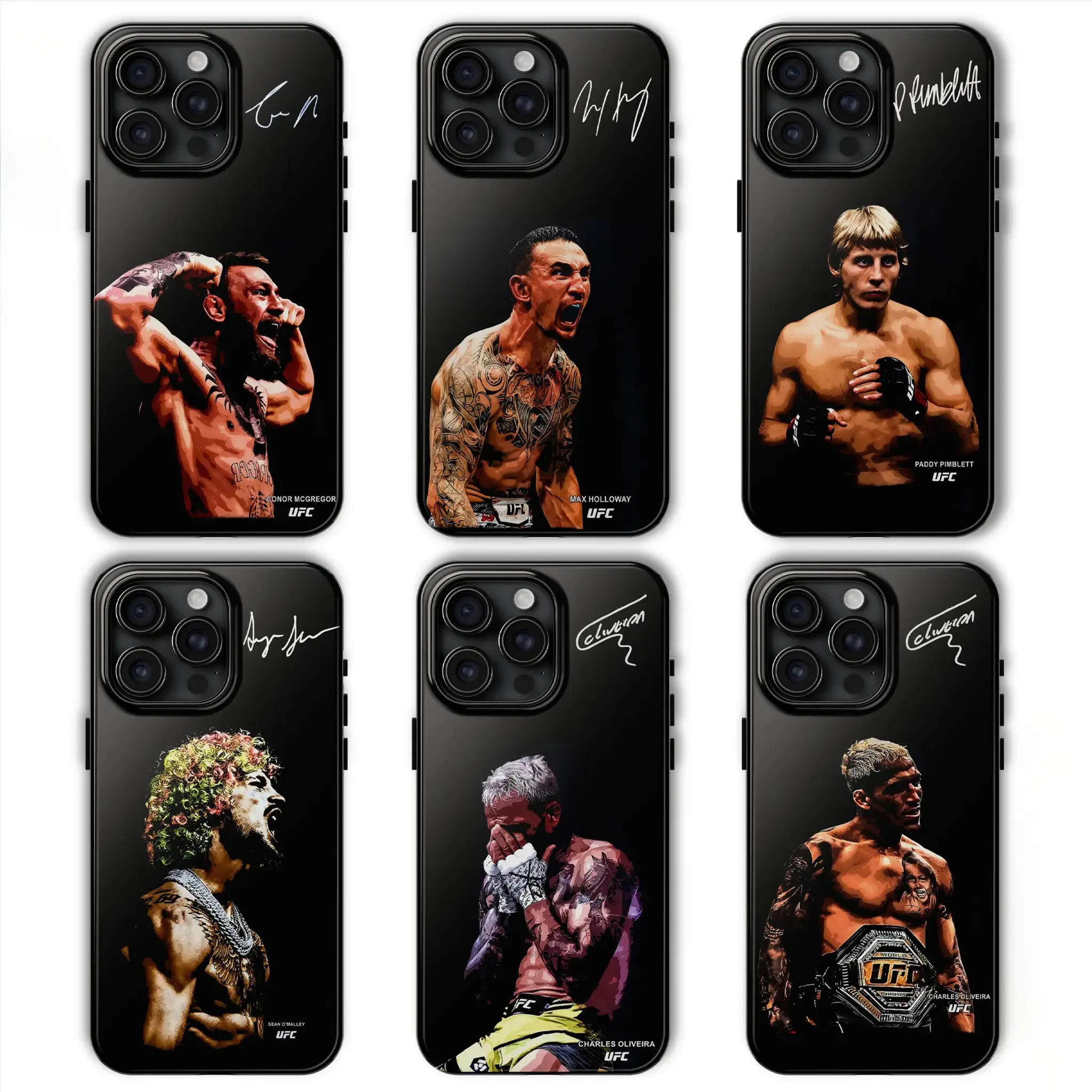 UFC Fighter Signature Series Phone Cases — Champion-Themed Protective Covers (Fight Night Edition), Compatible with iPhone 11–17 Pro Max/Plus Series and Samsung Galaxy S23– Series