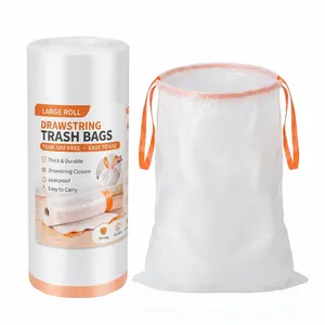 13 Gal Thick Plastic Drawstring Trash Bags, Sturdy Durable Leak-Proof Heavy-Duty Disposable Bags for Household Cleaning, Office Use