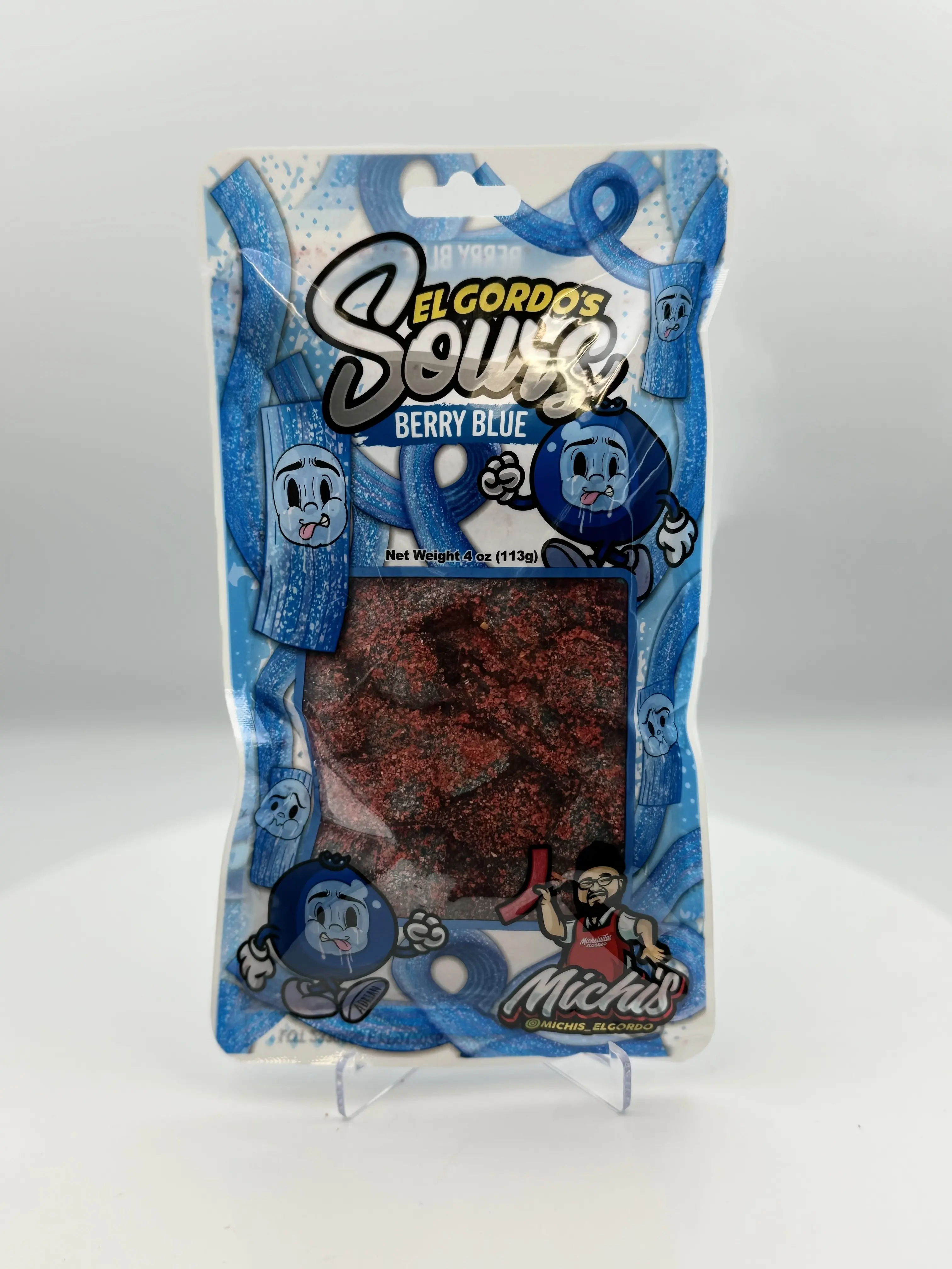 MICHIS EL GORDO CHAMOY BERRY BLUE SOURS, 4 OUNCES