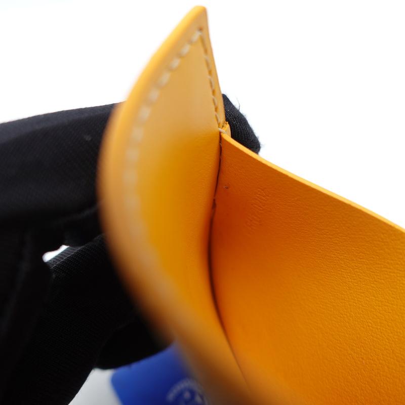 Pre-owned Goyard Coated Canvas Small Leather Goods Yellow Card Holder T10305790