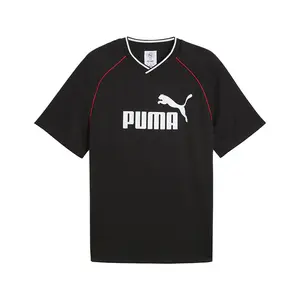 PUMA Mens Essentials V-Neck Short Sleeve Jersey Casual - Black