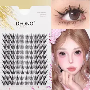Thick and Natural-Looking Single Strand False Eyelashes, 10 Rows with 100 Clusters, C Series and Fox Style, Ideal for Home Use