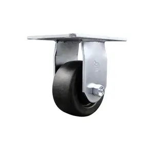 Service Caster SCC-35R420-POR Heavy Duty Large Top Plate Polyolefin Swivel Caster with 4 x 2 in. Black Wheel - 500 lbs Capacity per Caster