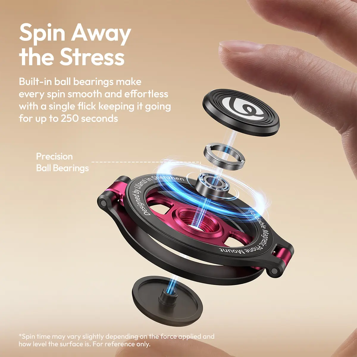 Ulanzi MA36 Dual‑Sided Magnetic Phone Stand, Works as Fidget Spinner for Smartphones