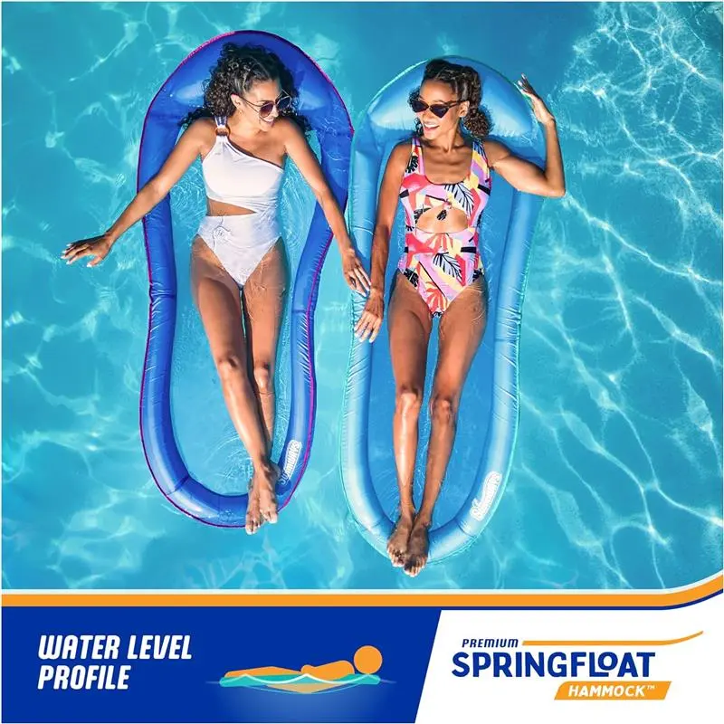 Spring Float Premium  Pool Lounger for Swimming Pool, Inflatable Pool Floats Adult with Fast Inflation