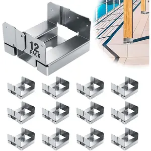 6 count 6x6  Base for Concrete Heavy Duty Galvanized  Anchor Base Adjustable   Bracket Kit with 1" Standoff for Deck Patio/Gazebo/Pergola