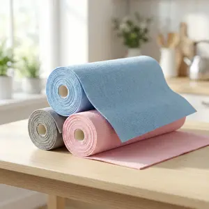 20pcs/Roll Tear Away Microfiber Cleaning Cloths - Reusable Paper Towels for Kitchen & Car - Super Absorbent & Lint Free Soft Dry Wipe
