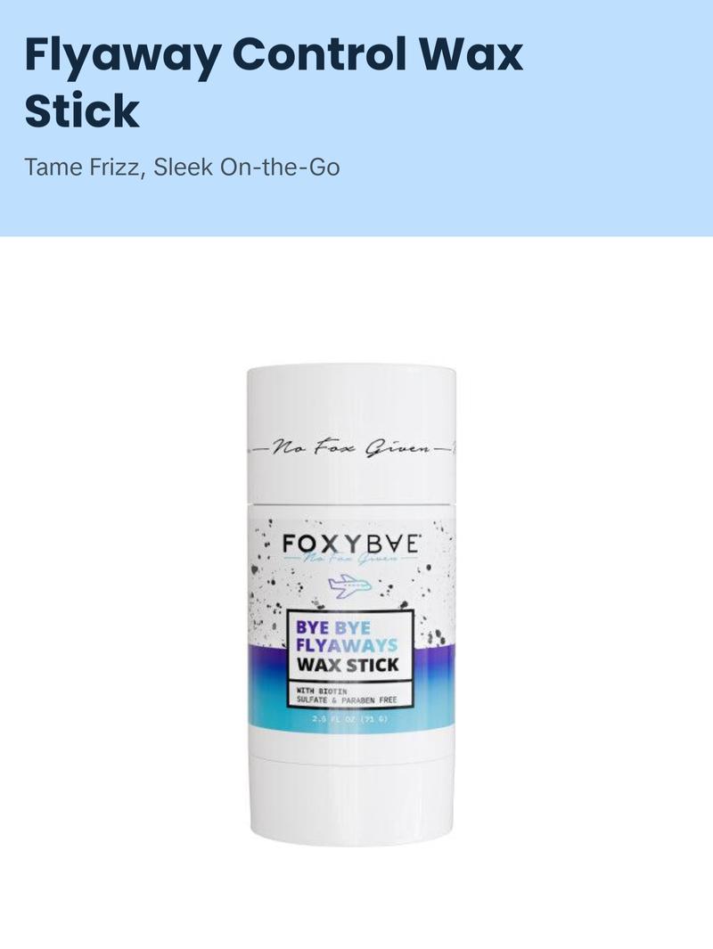 FoxyBae Bye Bye Flyaways Wax Stick – Hair Wax Stick for Slick Back, Edge Control & Flyaway Taming – Non-Greasy with Beeswax & Biotin – 2.5 fl oz FoxyBae Bye Bye Flyaways Wax Stick – Hair Wax Stick for Slick Back, Edge Control & Flyaway Taming – Non-Greasy with Beeswax & Biotin – 2.5 fl oz