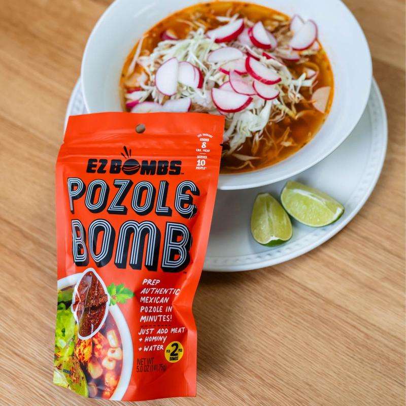 EZ BOMBS PozoleBombs - 2 Bombs Per Pack Authentic Mexican Pozole Soup Seasoning Spice Bomb Flavor for Home Cooking Pork Chicken & Vegetarian Traditional Flavor for Instant Pot Slow Cooker or Stove Top 2 Bomb Pack - Salt