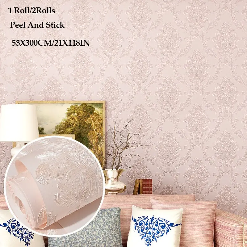 Self-Adhesive Wall Paper Roll, 3D Relief Sticker, European Style Farmhouse Pressed Design, Bedroom Living Room Study TV Background, Peel And Stick Wallpaper Designs, Decorative Wallpaper