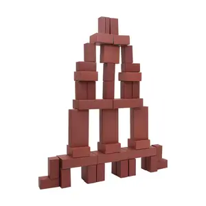 Kaplan Early Learning Jumbo Brick Blocks - 44-Piece Durable Cardboard Building Set, Block Play, Construction - Oversized, Lightweight Blocks for Early STEM and Creative Play for Toddlers, Ages 2+
