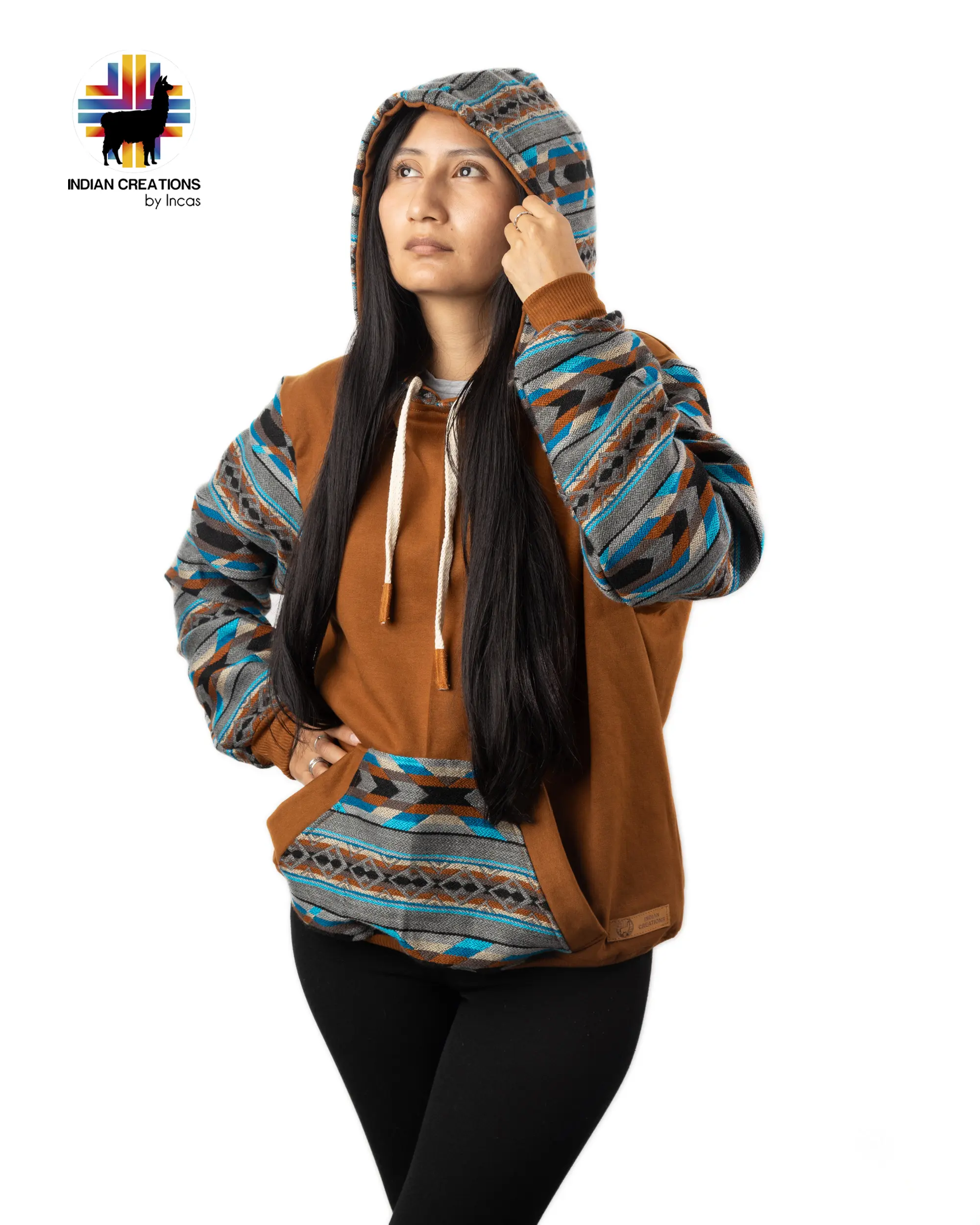 Cotton Hoodie. Handcrafted by Indigenous Hands. Super Soft with Hood. Unisex. Machine Washable. Gift Ideas
