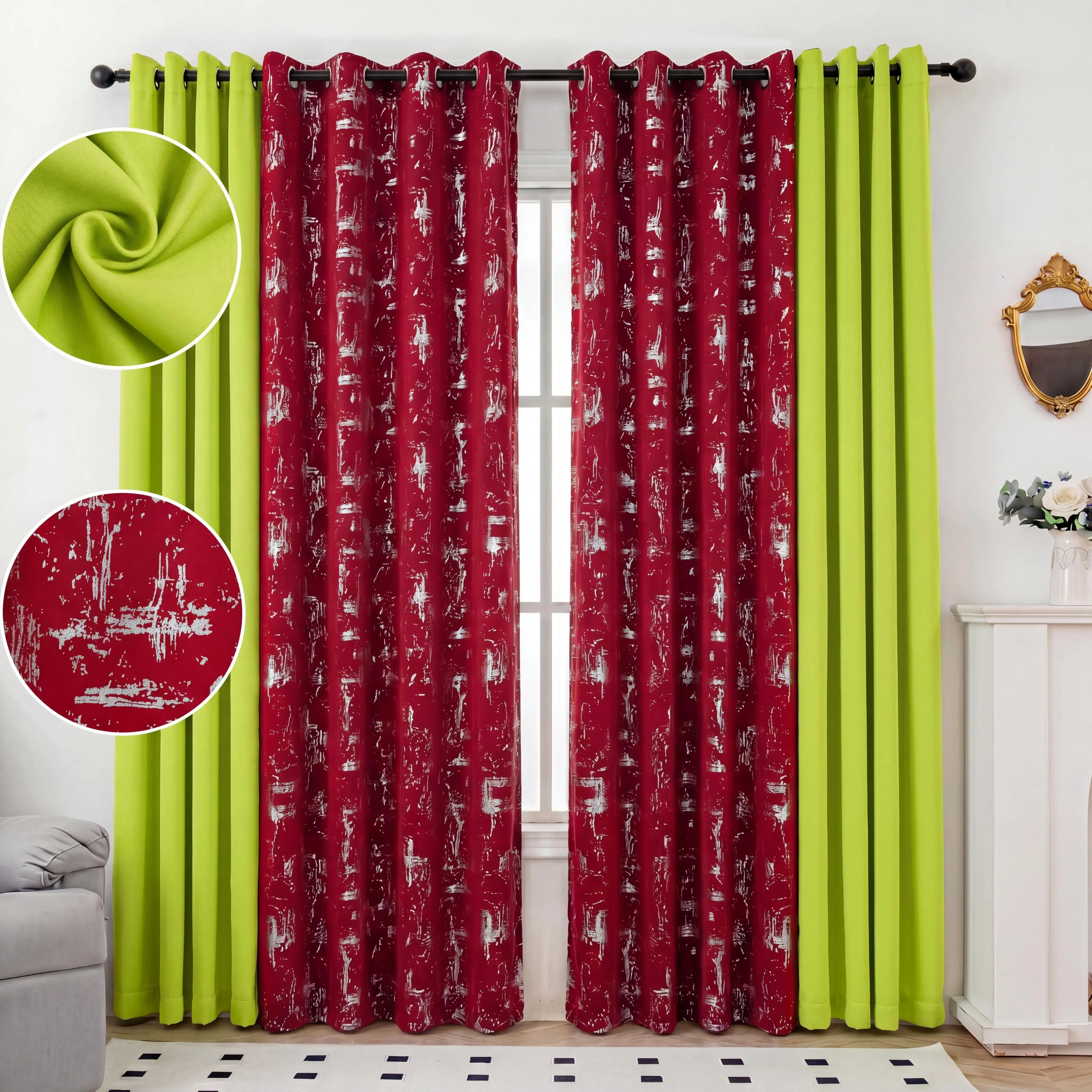 LIME GREEN+RED