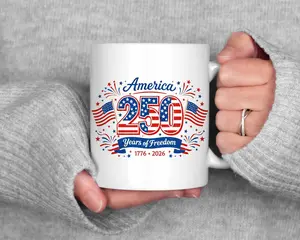US 250th Anniversary Coffee Mug, USA 1776 Mug, Patriotic 4th of July Mug, Patriotic Gift, Liberty Mug, Semiquincentennial Souvenir