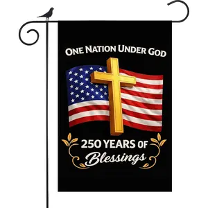 18x12 inch 4th of July US Birthday American Garden Flag, 250 Years of Blessings Double Sided 250th America Anniversary Patriotic Outdoor Decor Yard Flags