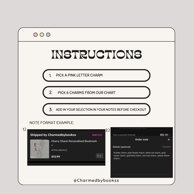 Cherry Charm Bookmark - Personalized Cute Book Gift Adhesive Stickers