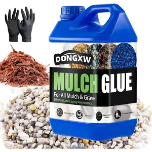 Mulch Glue for Landscaping 1.25 Gallon, Concentrated Rock Glue & Gravel Binder, Long-Lasting Non-Toxic Mulch Stabilizer, Fast-Dry Mulch Lock for Pea Gravel, Paths, Patios & Beds