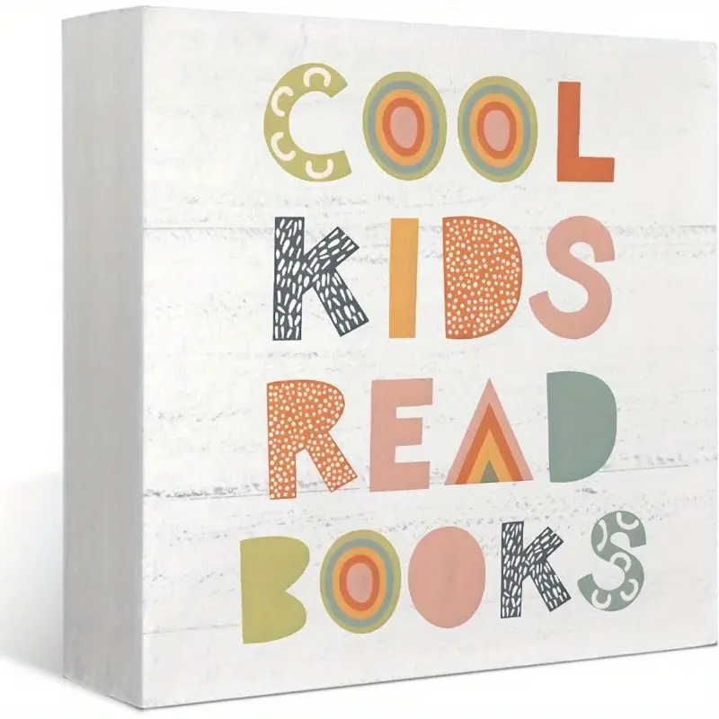 Reading Corner Decor Sign, Classroom Decor Cool Kids Read Books Sign, Read Sign for Kids Room, Boho, Kids Room Decor 5x5 Inch