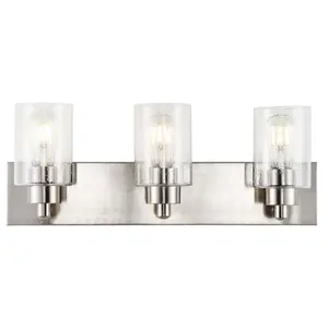 JONATHAN Y Irving Seeded Glass/Iron Modern Contemporary LED Vanity Light; for Living Room, Bedroom, Kitchen, Office