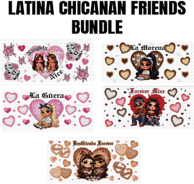 CHICANA FRIENDS UV DTF BUNDLE FOR CUP MAKING
