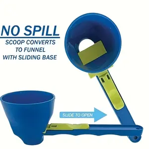 2PCS Creative Sliding Protein Powder Funnel Spoon Food Grade Leakproof No Spill Design Coffee Milk Oatmeal Dispensing Spoon Fitness Supplement Measuring Spoon For Kitchen Gym Portable Tool