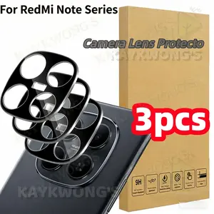 KAYKWONG'S 3-Pack Full Coverage Tempered Glass Camera Lens Protector for Redmi Note 13/14/15 /4G/5G/ Note 13/14/15 Pro 4G/5G /Note 13/14/15 Pro+ 4G/5G Series, HD Rear Camera Protection, Anti-Fingerprint, Bubble-Free