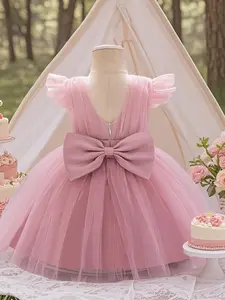 Baby girl dress simple high-end dress suitable for baby birthday party birthday gift anniversary Baby Clothes Girl