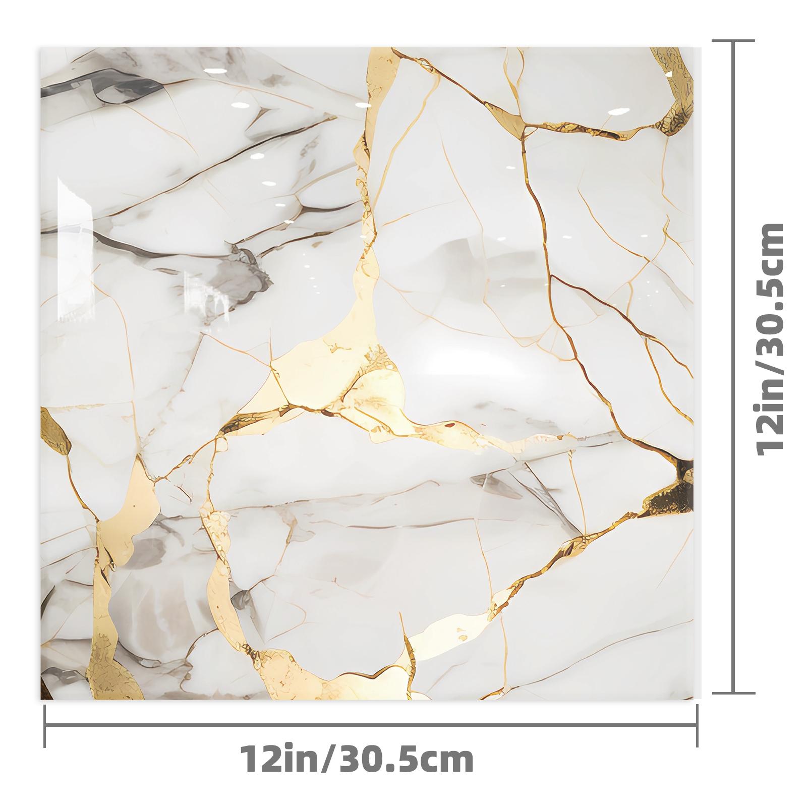 DEWOO Home Accessories-10-Piece Marble-Patterned Self-Adhesive Wall Stickers — 3D Effect; Stain-Resistant, Splash-Proof, Scratch-Resistant, and Durable; Premium, Exquisite, and Luxurious — An Upscale Choice.